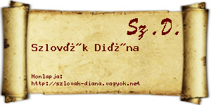 Szlovák Diána névjegykártya