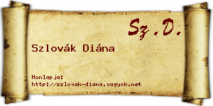 Szlovák Diána névjegykártya