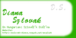 diana szlovak business card